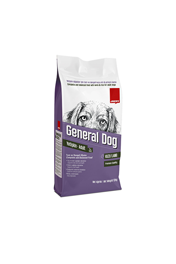 12 Kg Jazzy General Dog Yetişkin Köpek Maması Kuzulu