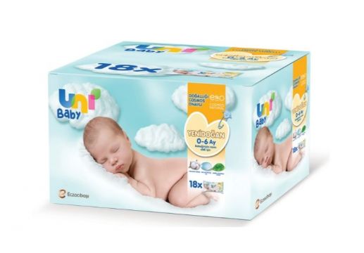 Uni Baby Yenidoğan ıslak mendil 40 Yaprak 18'li Paket