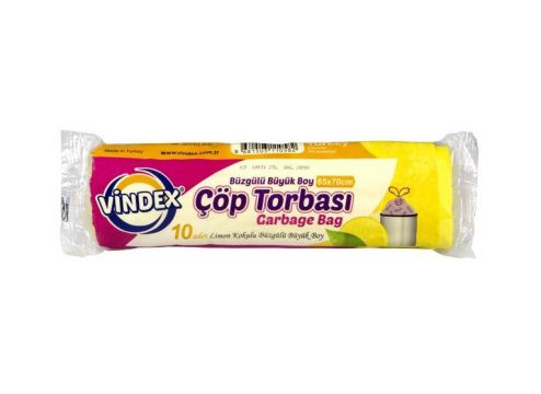 VİNDEX ÇÖP TORBASI BÜZGÜLÜ BÜYÜK BOY LİMON