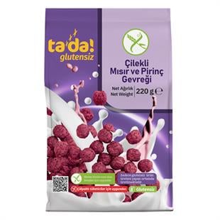 Tada Glutensiz Çilekli Mısır ve Pirinç Gevreği 220g Kahvaltılık Gevrek