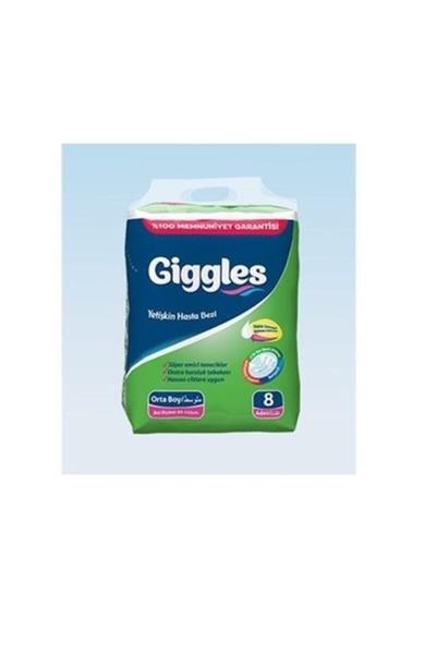 giggles Hasta Bezi Medium 8'li Yetişkin Tekstil Yüzlü Bağlamalı