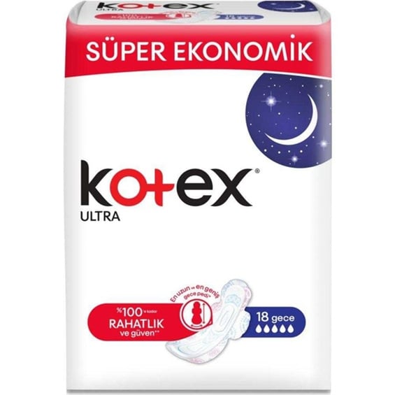 Kotex Natural Ultra Hijyenik Ped Süper Ekonomik Gece 16'lı
