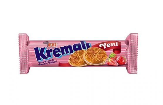 Eti Kremalı Çilekli Biskuvi 61Gr