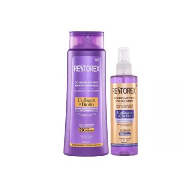 Restorex Kolajen & Biotin Dolgunlaştırıcı Sıvı Saç Bakım Kremi 200 ml + Dolgunlaştırıcı Sıvı Saç Bakım Kremi 200 ml Avantaj Paketi