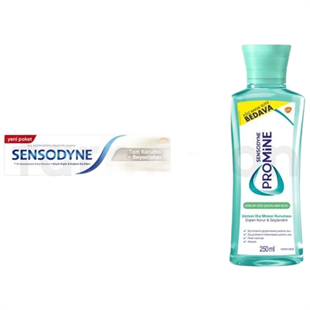 Sensodyne Diş Macunu Tam Koruma ve Beyazlatıcı Macun 75 ml + Sensodyne Diş Macunu Ağız Bakım Suyu 250 ml