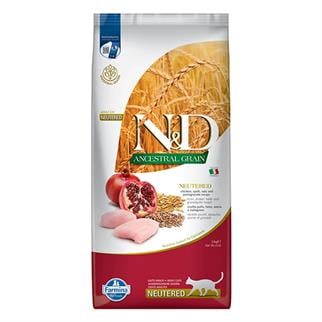 N&D Düşük Tahıllı Tavuklu ve Narlı Kısırlaştırılmış Kedi Maması 10Kg