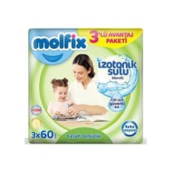 Molfix İzotonik Sulu Mendil Ferah Temizlik 3x60 Adet
