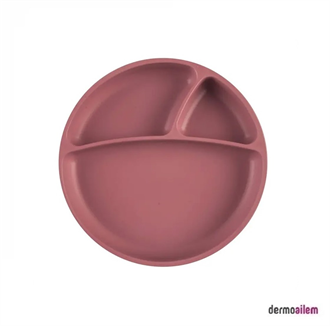 OİOİ Vakum Tabanlı Porsiyon Mama Tabağı Bordo