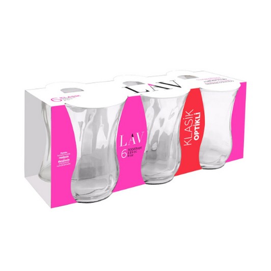 LAV 30020 OPT KLASİK ÇAY BARDAĞI OPTİKLİ 6'LI
