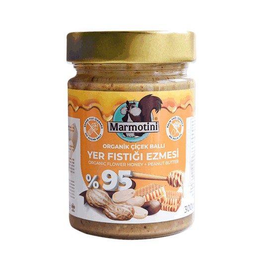 Marmotini % 95 Yer Fıstığı Ezmesi Ballı Cam 300 gr