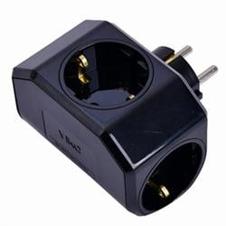 Viko Yonca Plus Siyah Üçlü Topraklı Priz