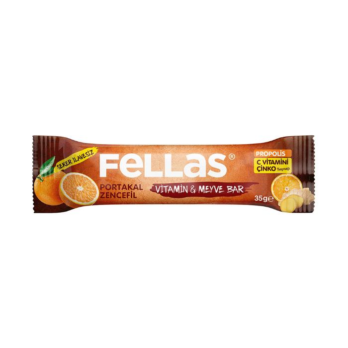 Fellas Vitamin&Meyve Bar Portakal&Zencefil 35 gr