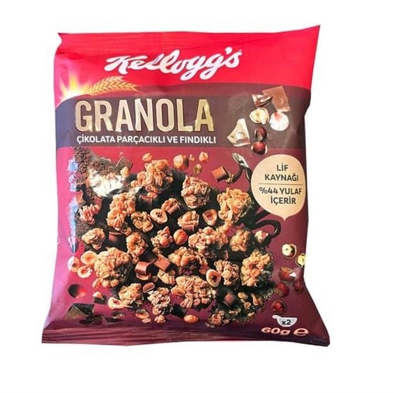 Ülker Kelloggs Granola Çikolata Parçacıklı Fındıklı 60 gr 