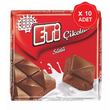 Eti Sütlü Çikolata Kare 65 Gr x 10 Adet