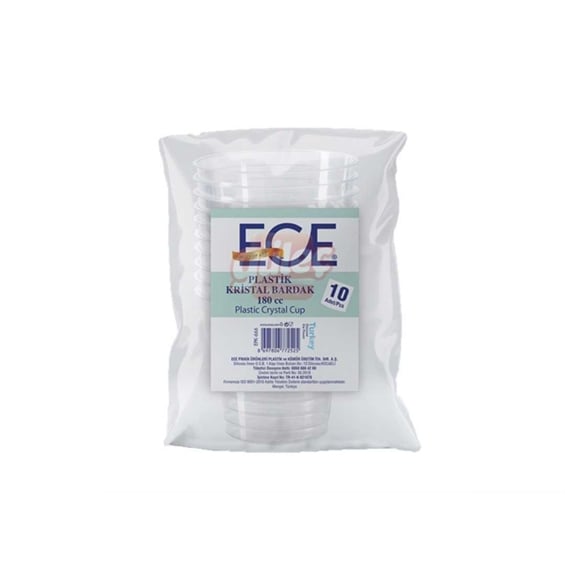 Ece Kirstal Bardak 10'lu 180 Cc