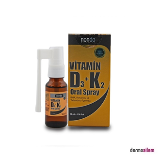 Nondo Vitamins Vitamin D3+K2 Spray 20 ml