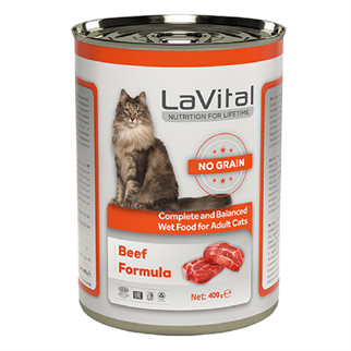 LaVital Sığır Etli Tahılsız Ezme Kedi Konservesi 400gr