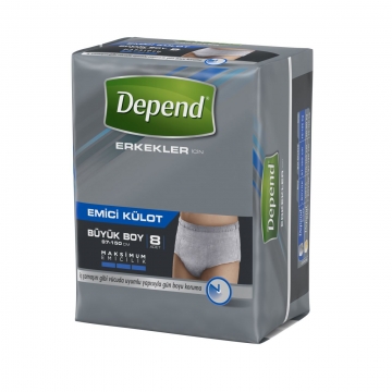 Depend Emici Külot Büyük Boy Erkekler İçin 8 Adet