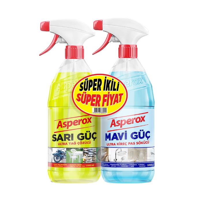 Asperox Sarı Güç Sprey 1 lt+Mavi Güç Sprey 1 lt
