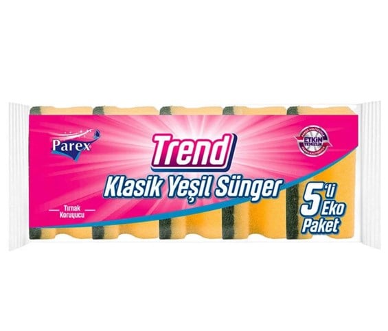Parex Trend Klasik Oluklu Sünger 5'li
