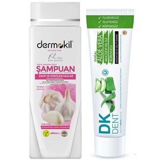Dermokil Sarımsak Özlü Şampuan 400ml+Aloe Vera Diş Macunu 75ml