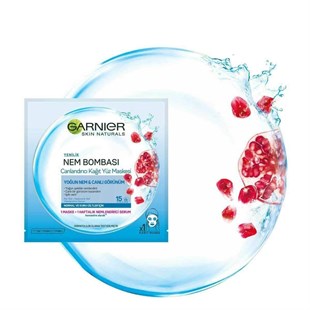 Garnier Nem Bombası Canlandırıcı Normal ve Kuru Ciltler İçin Kağıt Yüz Maskesi