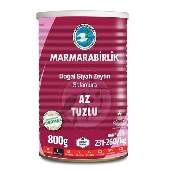 Marmarabirlik Zeytin Az Tuzlu  800 gr (231-260)