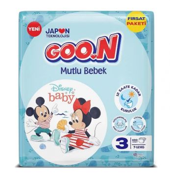 Goon Mutlu Bebek Aylık Fırsat Paketi 3 Beden 100 Adet