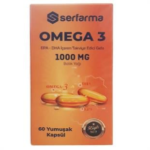 Serfarma Omega 3 EPA DHA 1000 mg Yumuşak Kapsül 60'lı