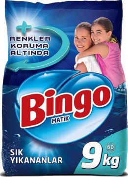 Bingo Matik 9 Kg Sık Yıkanan bingomatik toz deterjan