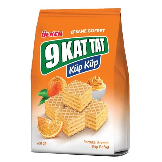 Ülker 9 Kat Küp Küp Portakallı Gofret 200 gr
