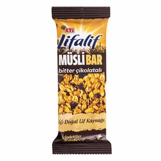 Lifalif Bitter Çikolatalı Müsli Bar 35 Gr