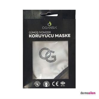 Ogansia Gümüş İyonizer Maske Beyaz Taşlı