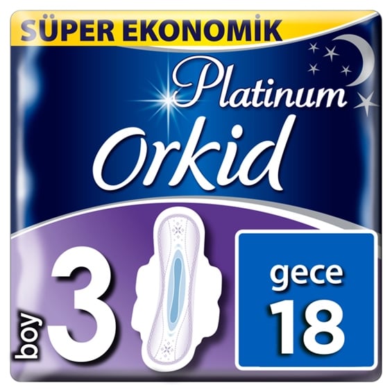 Orkid Platinum Hijyenik Ped Gece 16'lı