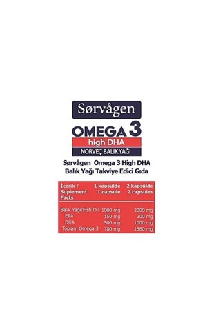 Sorvagen Omega 3 High DHA Norveç Balık Yağı 50 Kapsül