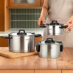 Nehir Elena Saten 6 Parça Derin Tencere Set