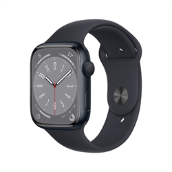 Apple Watch Series 8 GPS 45mm Gece Yarısı Alüminyum Kasa Gece Yarısı Spor Kordon MNP13TU/A