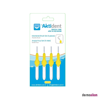 Aktident Arayüz Fırçası Sarı 4 Adet 3.5 mm