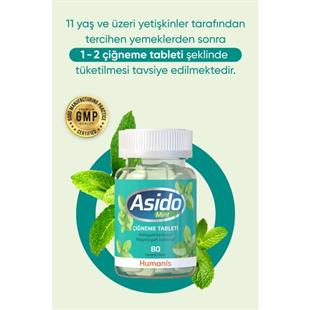 Asido Mint Magnezyum ve Kalsiyum 80 Tablet
