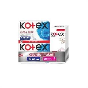 Kotex Avantaj Paketi 10 Gece + 20 Normal Günlük Ped