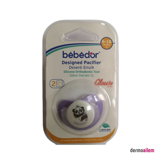 Bebedor Desenli Emzik Silikon Damaklı Uç Klasik Serisi 6-18 Ay Aslan Mavi