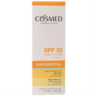 Cosmed Sun Essential Yağlı & Akneli Ciltler için Yüksek Koruma SPF50+ 50 ml