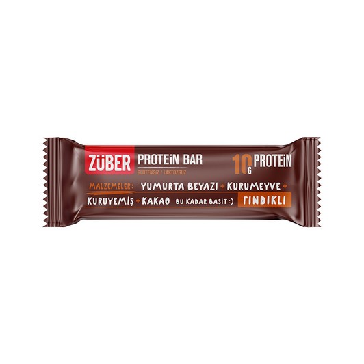 Züber Glutensiz Protein Bar Fındıklı 40 Gr