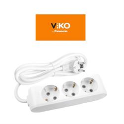 Viko Multi-let 3 Lü 1 Metre Topraklı Kablolu Priz Çocuk Korumalı