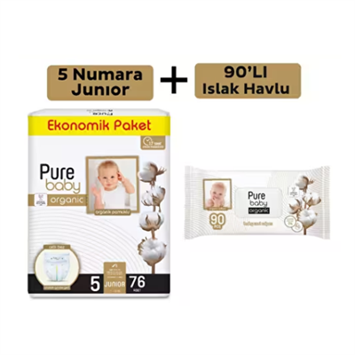 PURE BABY BEZ 5 NUMARA JUNİOR 76 ADET