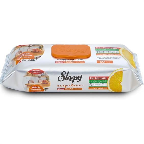 Sleepy Yüzey Temizleme Mutfak Havlu 50li Portakal