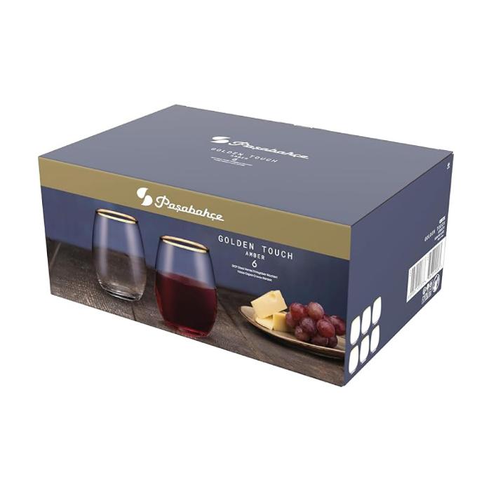 PB.420725 Golden Touch Amber Su Bardağı 6lı