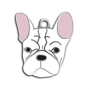 Dalis Pet Tag French Bulldog Köpek Künyesi (Beyaz)