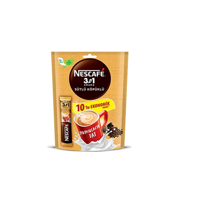 Nescafe 3 ü 1 Arada Sütlü Köpüklü 10 lu 180 Gr
