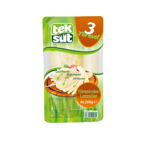 Teksüt 3'lü Yöresel Peynir 250 gr (Dil-Çeçil-Örgü)